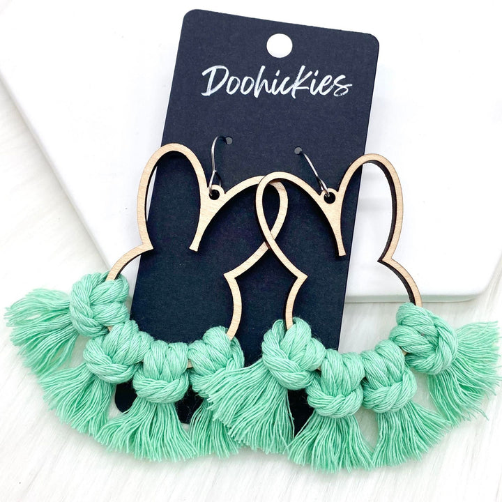 Easter Bunny Macrame Dangles - Easter Earrings-Earrings-Inspired by Justeen-Women's Clothing Boutique