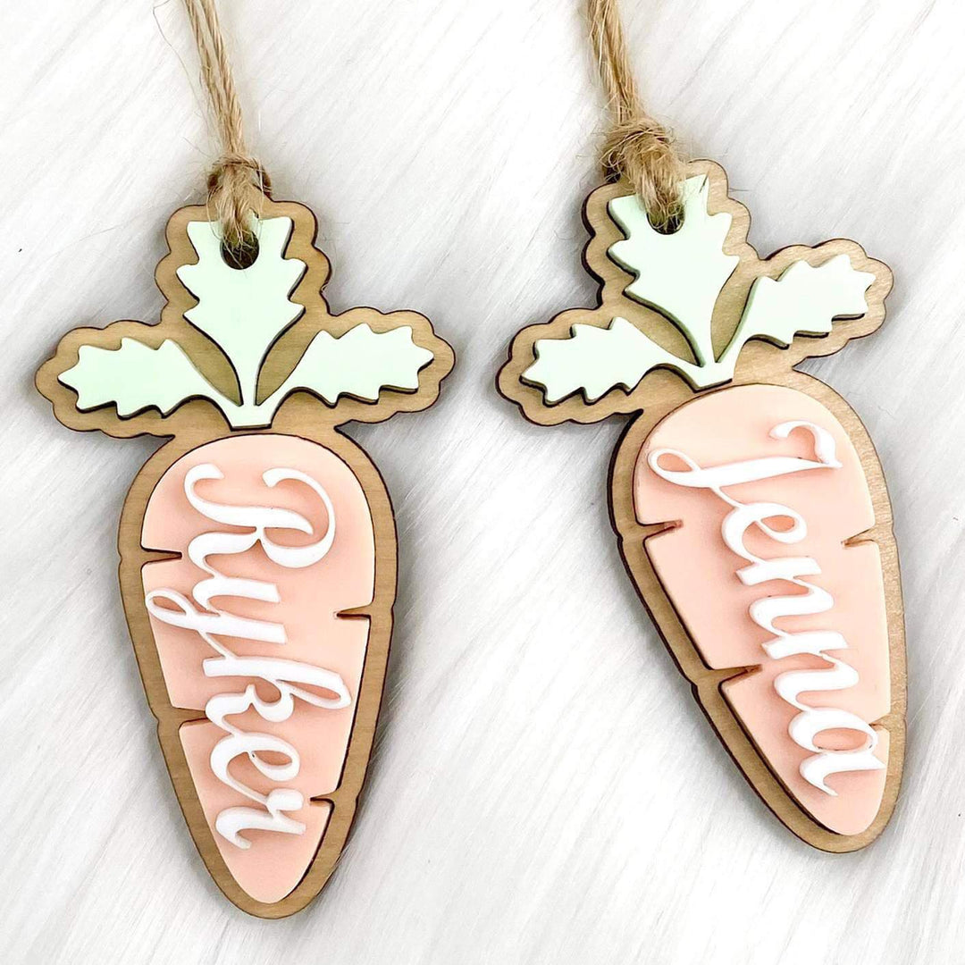 3" Custom Pastel Carrot Easter Tag-Inspired by Justeen-Women's Clothing Boutique