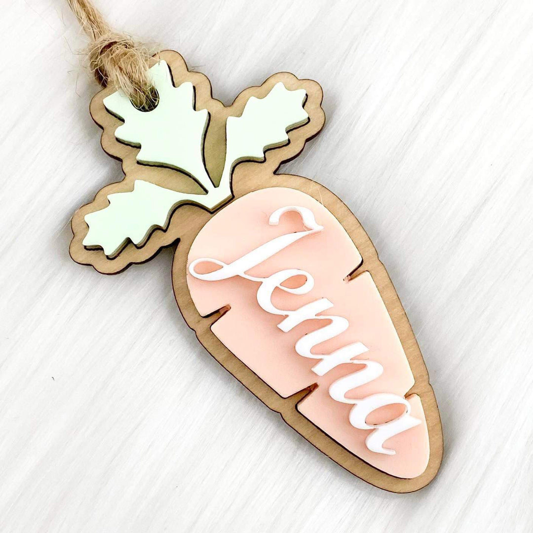 3" Custom Pastel Carrot Easter Tag-Inspired by Justeen-Women's Clothing Boutique