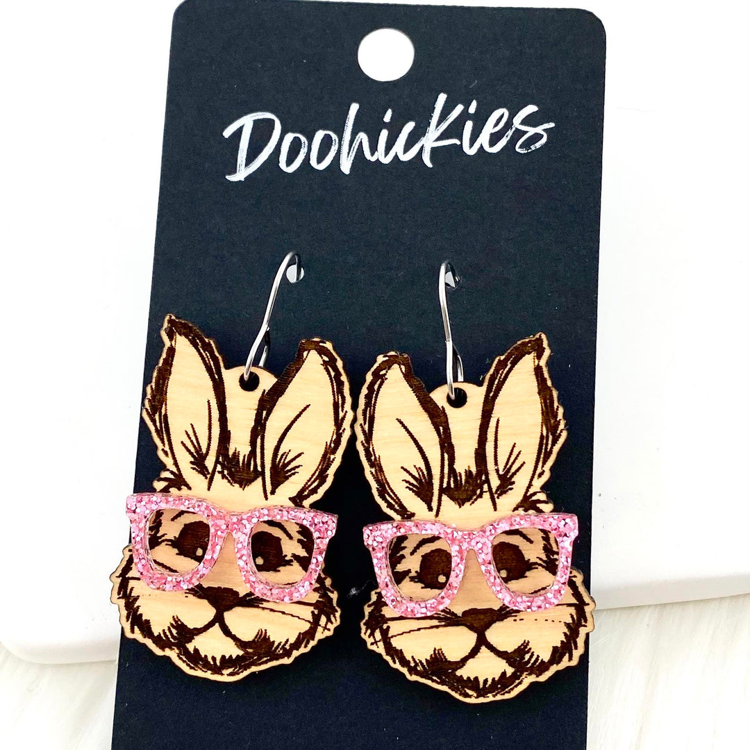 1.75" Cool Bunnies - Dangle Easter Earrings-Inspired by Justeen-Women's Clothing Boutique