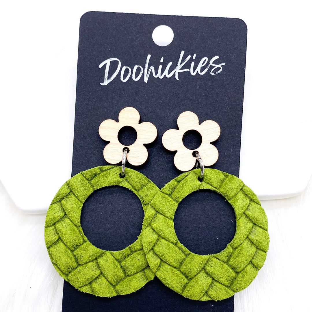 2" Birch Flower & Box Braided Lil' O Dangles- Spring Earrings-Earrings-Inspired by Justeen-Women's Clothing Boutique