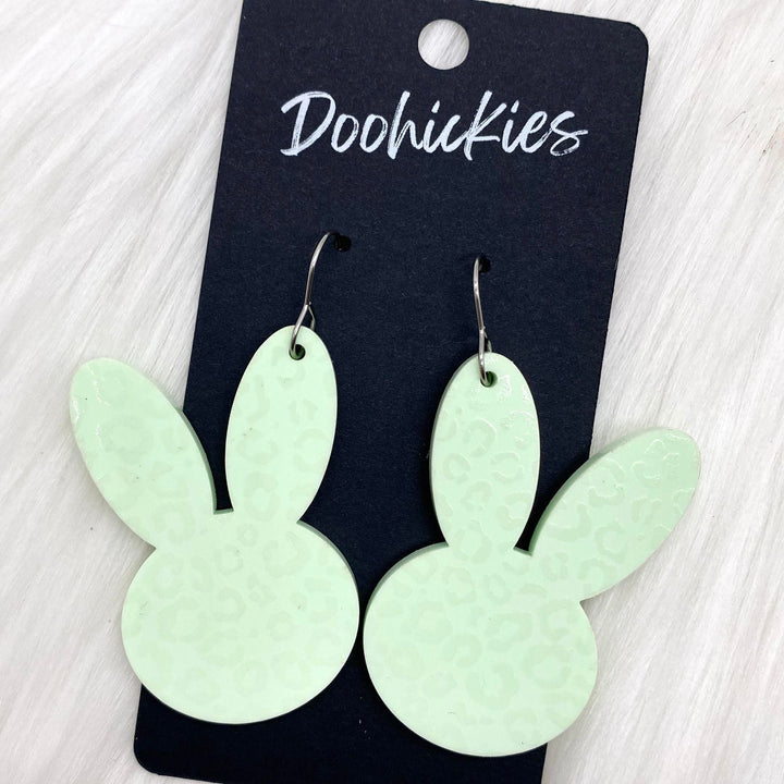 2.5" Pastel Leopard Bunny Heads - Easter Earrings-Inspired by Justeen-Women's Clothing Boutique