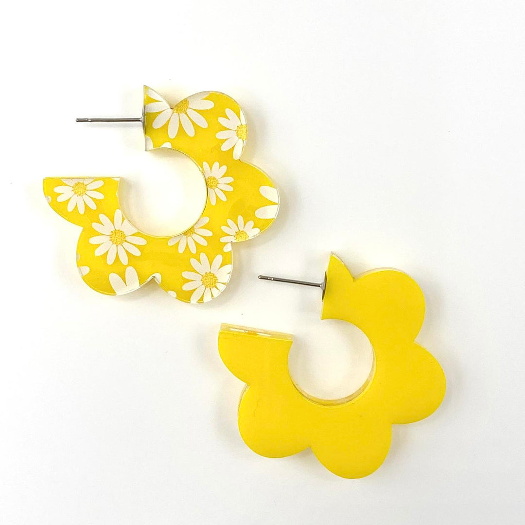 1.5" Springy Flip Flop Hoops -Spring Acrylic Earrings-Earrings-Inspired by Justeen-Women's Clothing Boutique