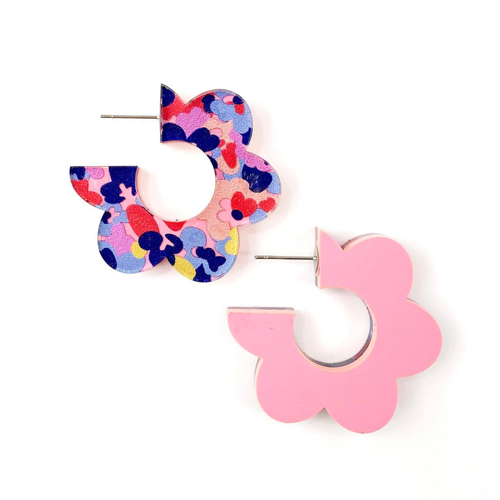 1.5" Springy Flip Flop Hoops -Spring Acrylic Earrings-Earrings-Inspired by Justeen-Women's Clothing Boutique