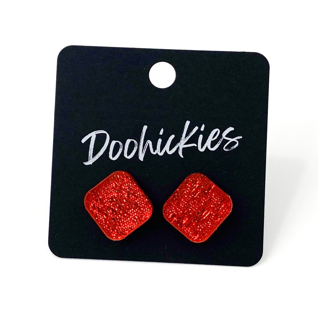 14mm Saffiano Square Studs- Summer Acrylic Earrings-Earrings-Inspired by Justeen-Women's Clothing Boutique