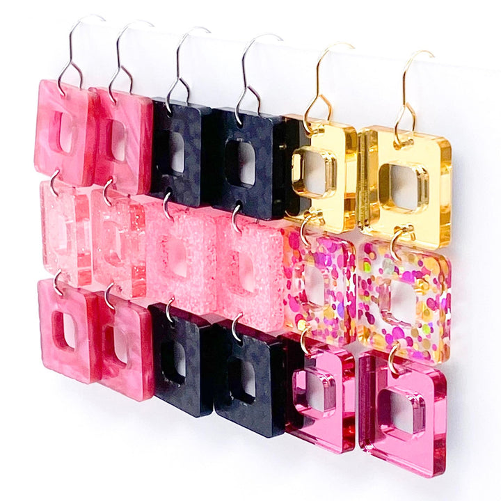 2.5" Triple Cubies -Spring Acrylic Earrings-Inspired by Justeen-Women's Clothing Boutique