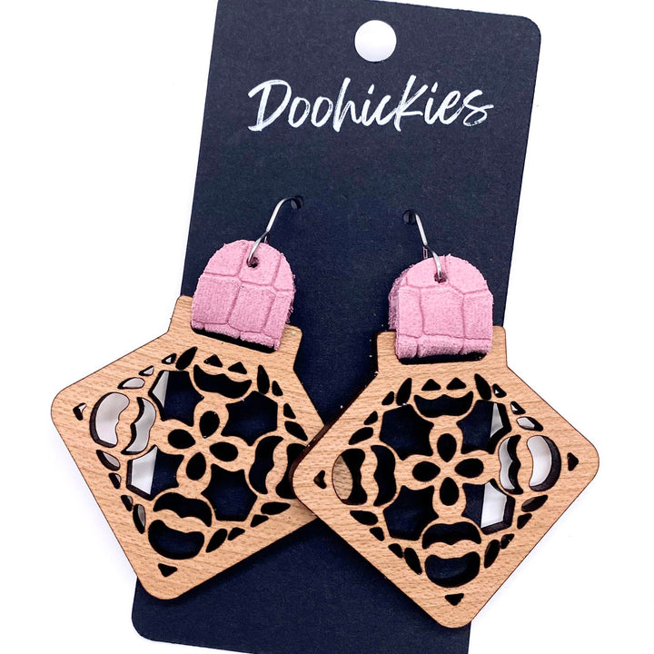 2" The Wooden Roxy Cutouts- Spring Earrings-Earrings-Inspired by Justeen-Women's Clothing Boutique