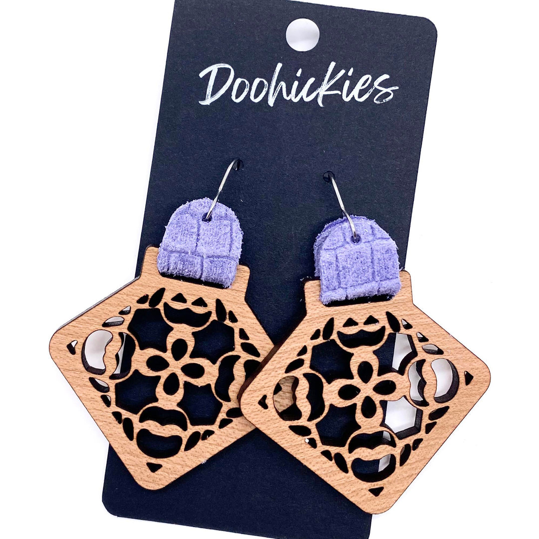 2" The Wooden Roxy Cutouts- Spring Earrings-Earrings-Inspired by Justeen-Women's Clothing Boutique