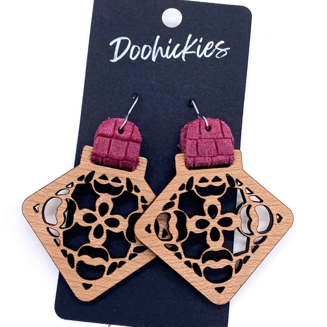 2" The Wooden Roxy Cutouts- Spring Earrings-Earrings-Inspired by Justeen-Women's Clothing Boutique