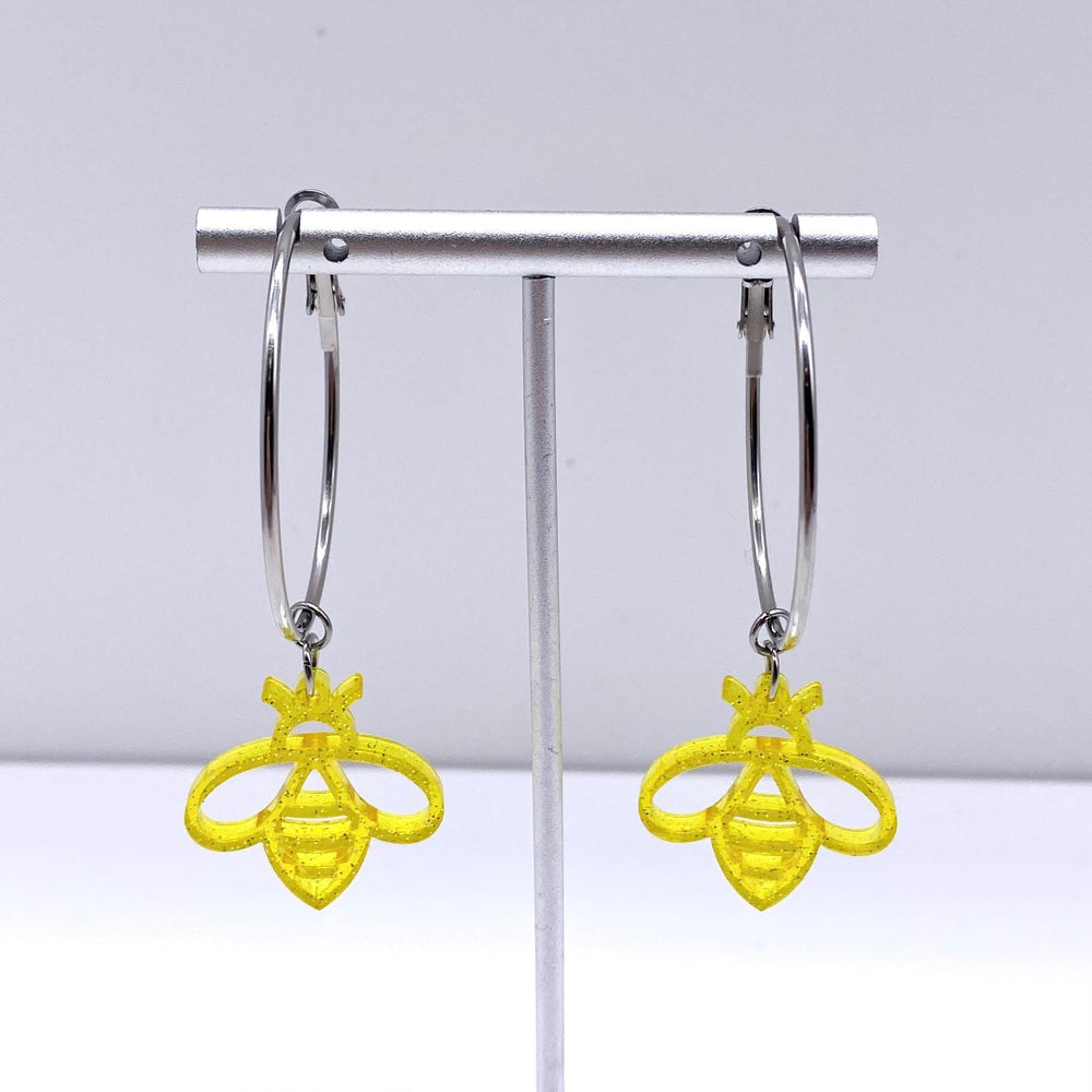 Yellow Jelly Bee Hoops- Spring Earrings-Earrings-Inspired by Justeen-Women's Clothing Boutique