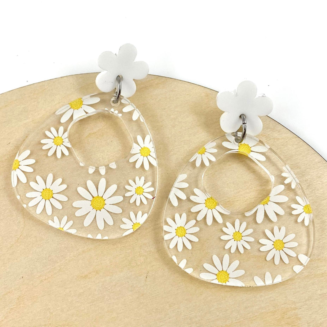 2" Daisy Lil' Carmen Dangles -Spring Acrylic Earrings-Earrings-Inspired by Justeen-Women's Clothing Boutique