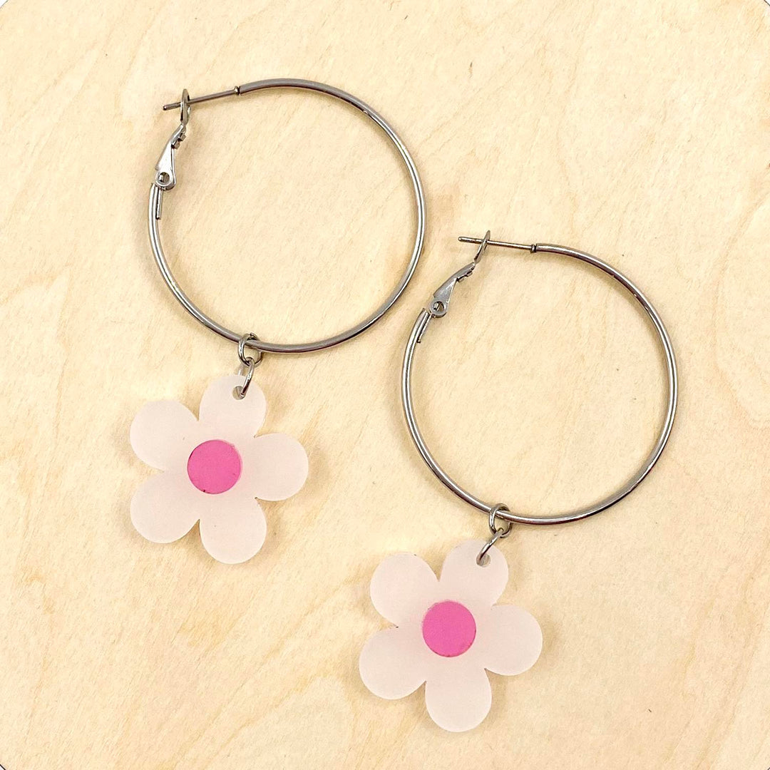 Layered Daisy Hoops- Spring Earrings-Earrings-Inspired by Justeen-Women's Clothing Boutique