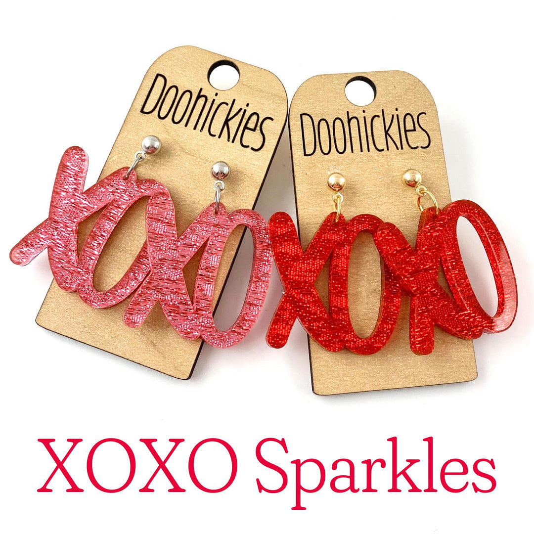 Lil' XOXO Acrylic Dangles - Valentines Earrings-Inspired by Justeen-Women's Clothing Boutique