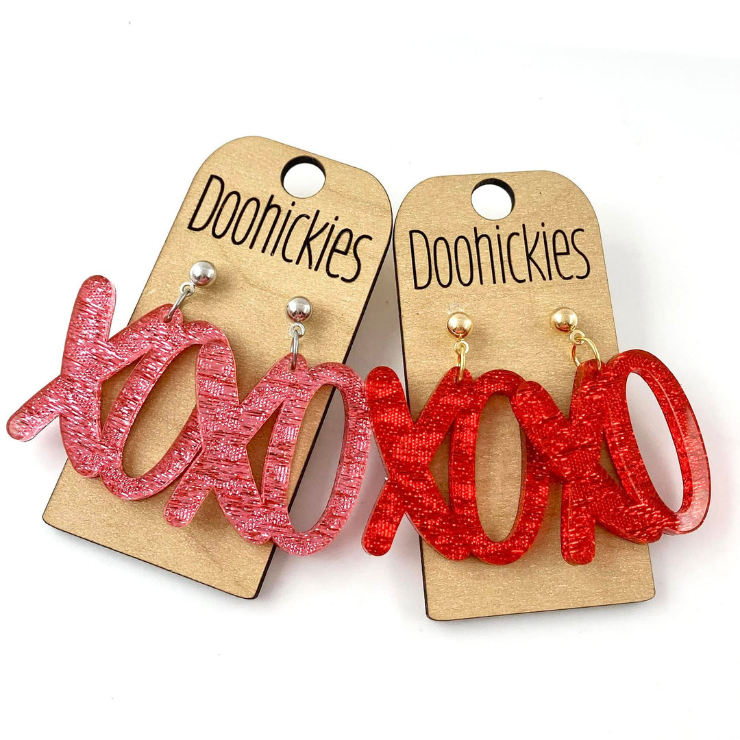 Lil' XOXO Acrylic Dangles - Valentines Earrings-Inspired by Justeen-Women's Clothing Boutique