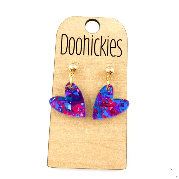 Dainty Confetti Hearts Acrylic Valentines Dangle Earrings-Earrings-Inspired by Justeen-Women's Clothing Boutique