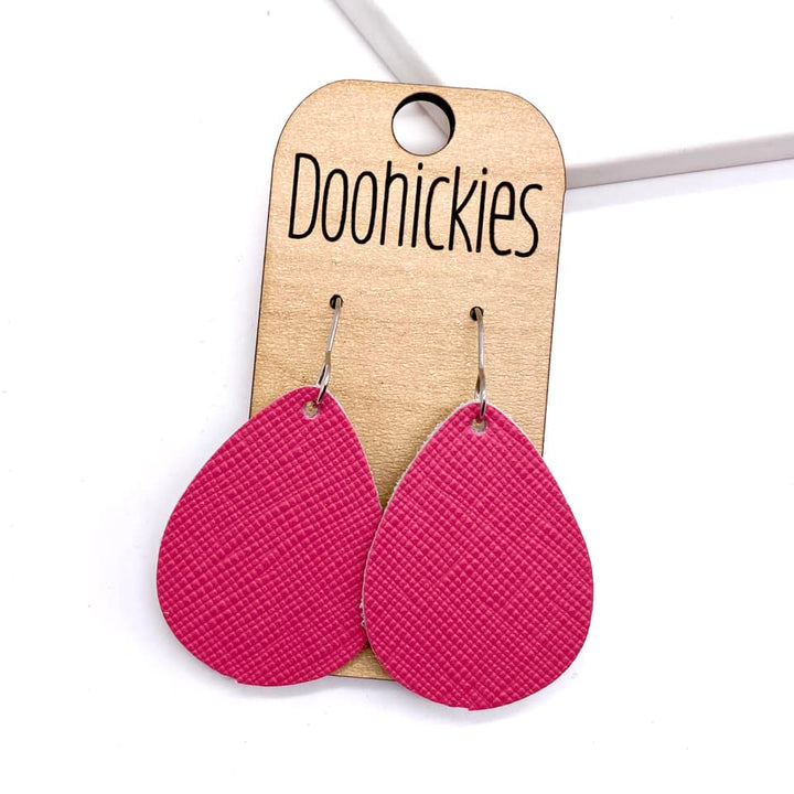 1.5" The Pink Soiree Mini Collection Leather Earrings-Earrings-Inspired by Justeen-Women's Clothing Boutique