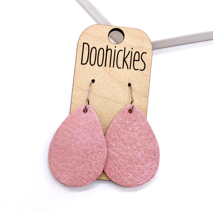 1.5" The Pink Soiree Mini Collection Leather Earrings-Earrings-Inspired by Justeen-Women's Clothing Boutique