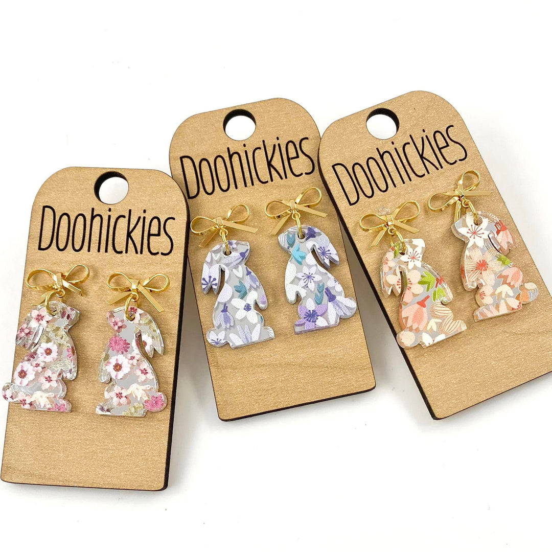 Floral Bunny Dangles - Easter Earrings-Inspired by Justeen-Women's Clothing Boutique