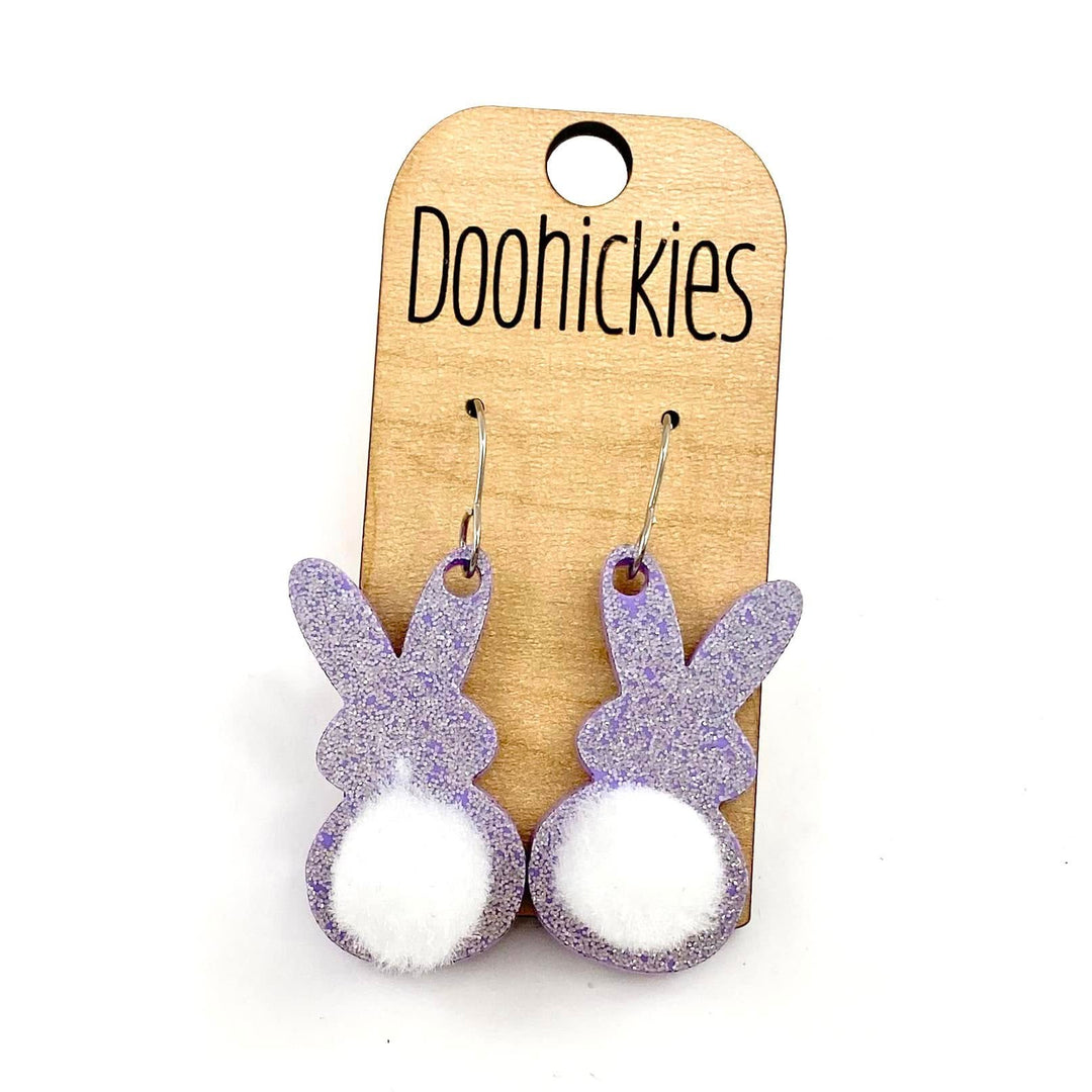 1.5" Glitter Bunny Tail Dangles - Easter Earrings-Inspired by Justeen-Women's Clothing Boutique