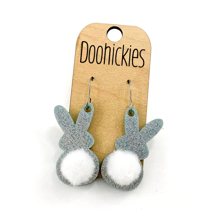 1.5" Glitter Bunny Tail Dangles - Easter Earrings-Inspired by Justeen-Women's Clothing Boutique