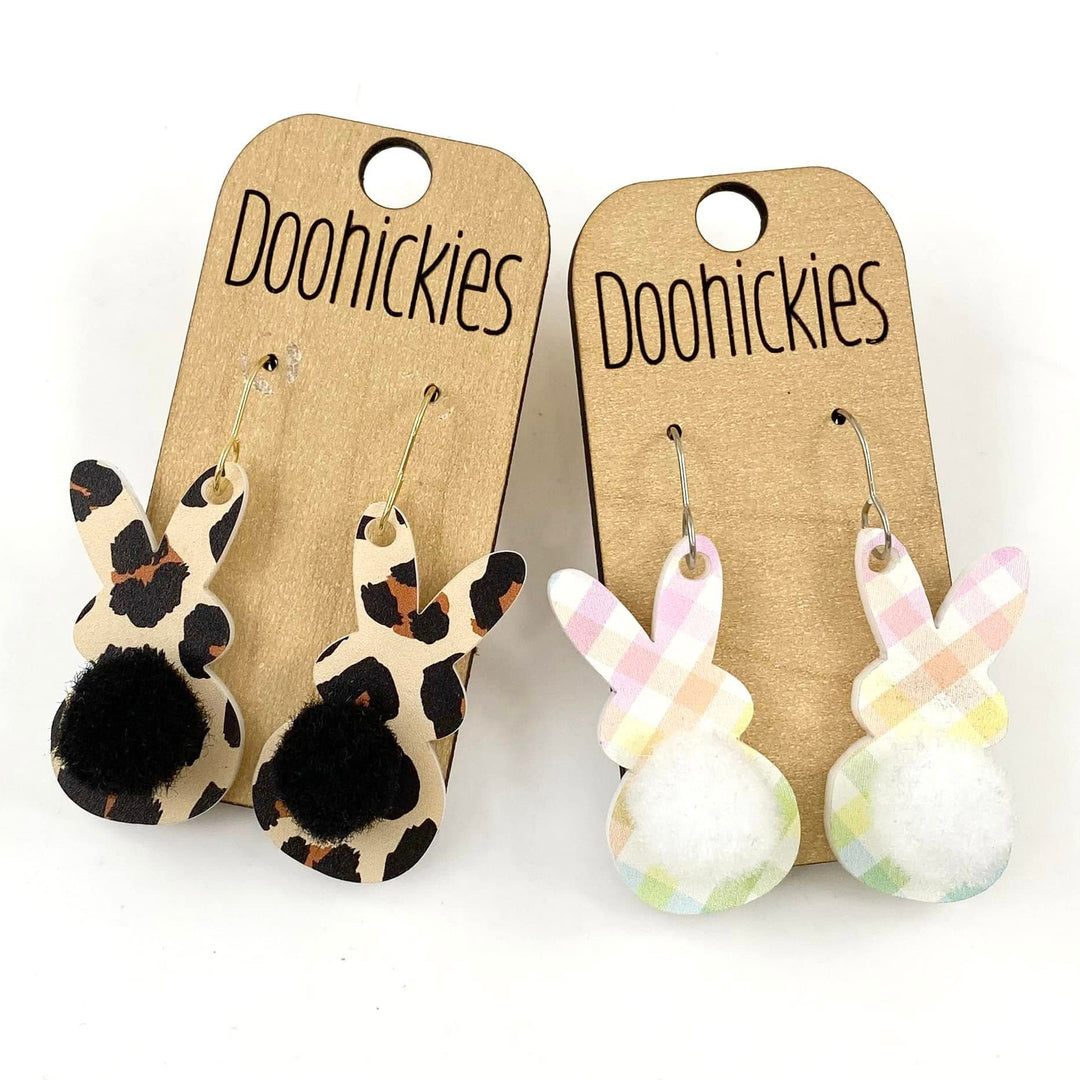 1.5" Printed Bunny Tail Dangles - Easter Earrings-Inspired by Justeen-Women's Clothing Boutique