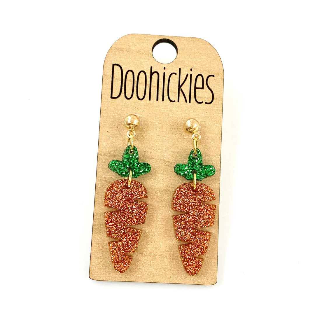 Glitter Carrot Dangles - Easter Earrings-Inspired by Justeen-Women's Clothing Boutique