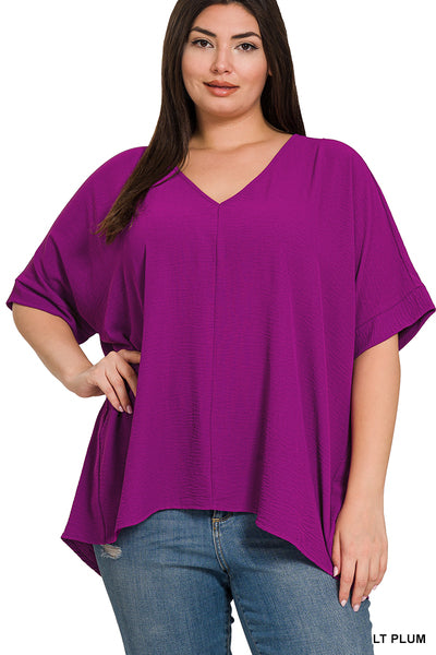 Zenana Delilah Airflow Dolman Top-Short Sleeve Tops-Inspired by Justeen-Women's Clothing Boutique in Chicago, Illinois