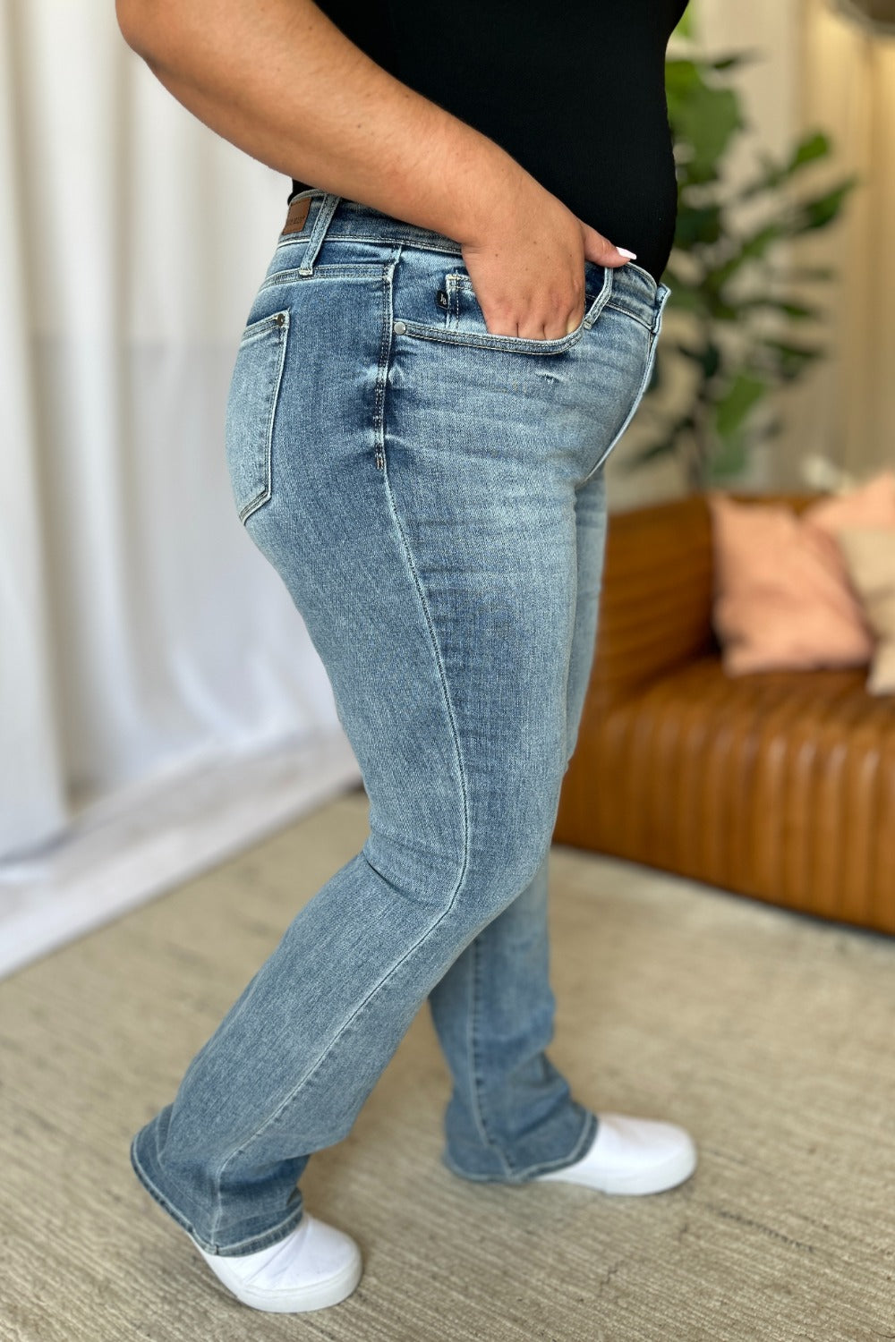 Judy Blue Full Size Medium Rise Bootcut Jeans-Denim-Inspired by Justeen-Women's Clothing Boutique