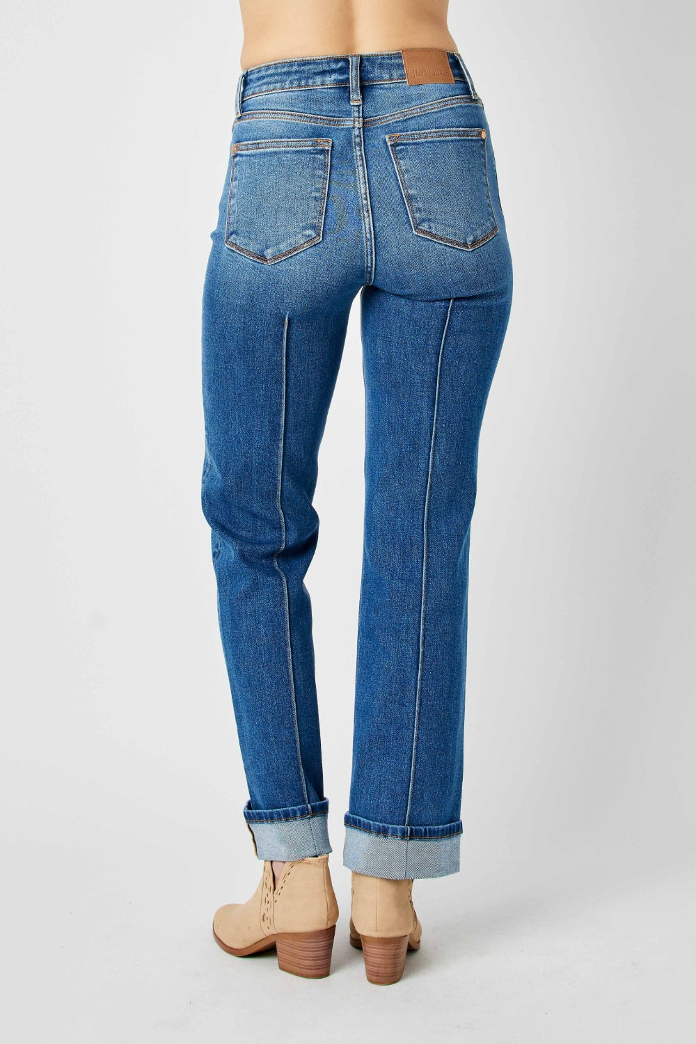 Judy Blue Full Size High Waist Front Seam Detail Straight Jeans-Denim-Inspired by Justeen-Women's Clothing Boutique