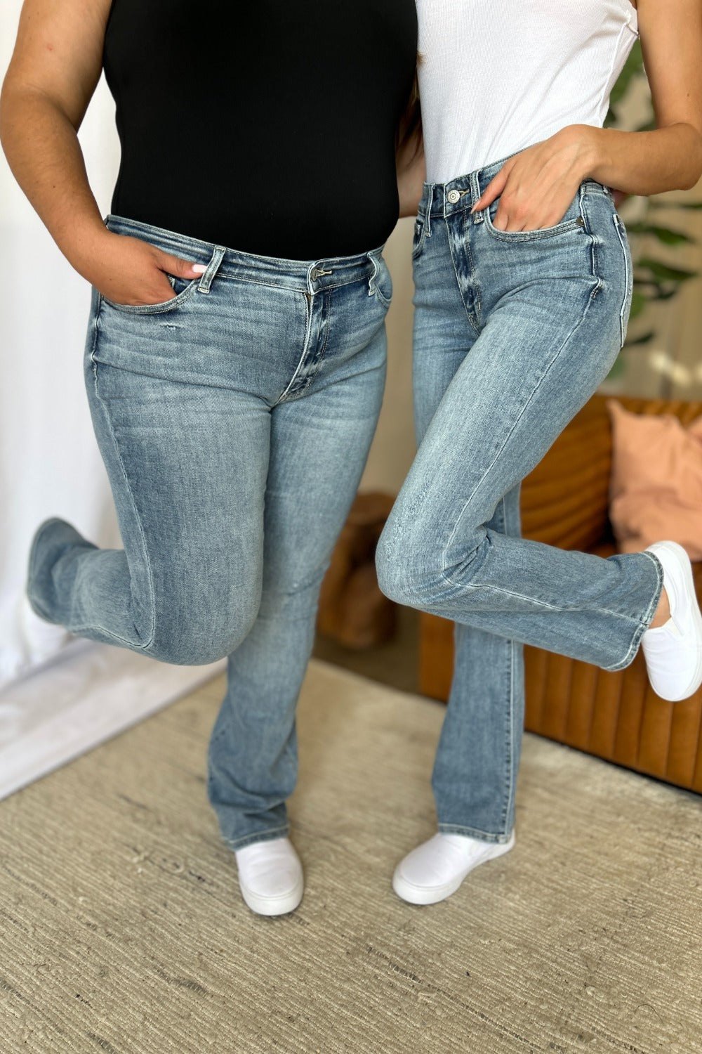 Judy Blue Full Size Medium Rise Bootcut Jeans-Denim-Inspired by Justeen-Women's Clothing Boutique