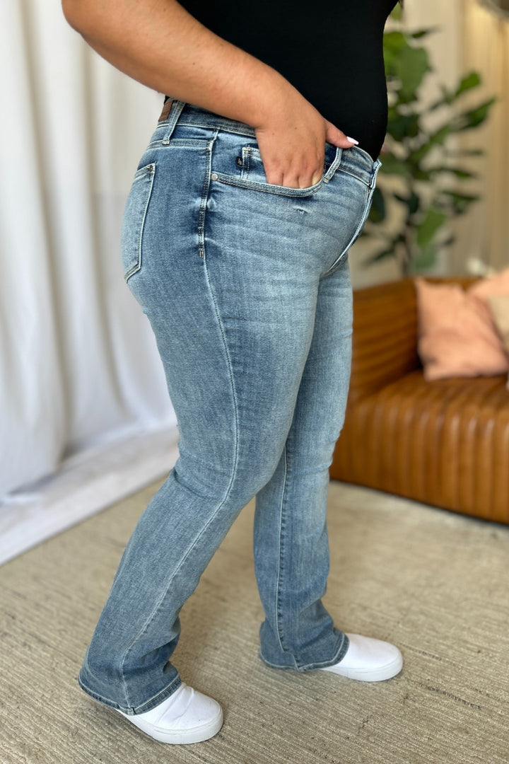 Judy Blue Full Size Medium Rise Bootcut Jeans-Denim-Inspired by Justeen-Women's Clothing Boutique