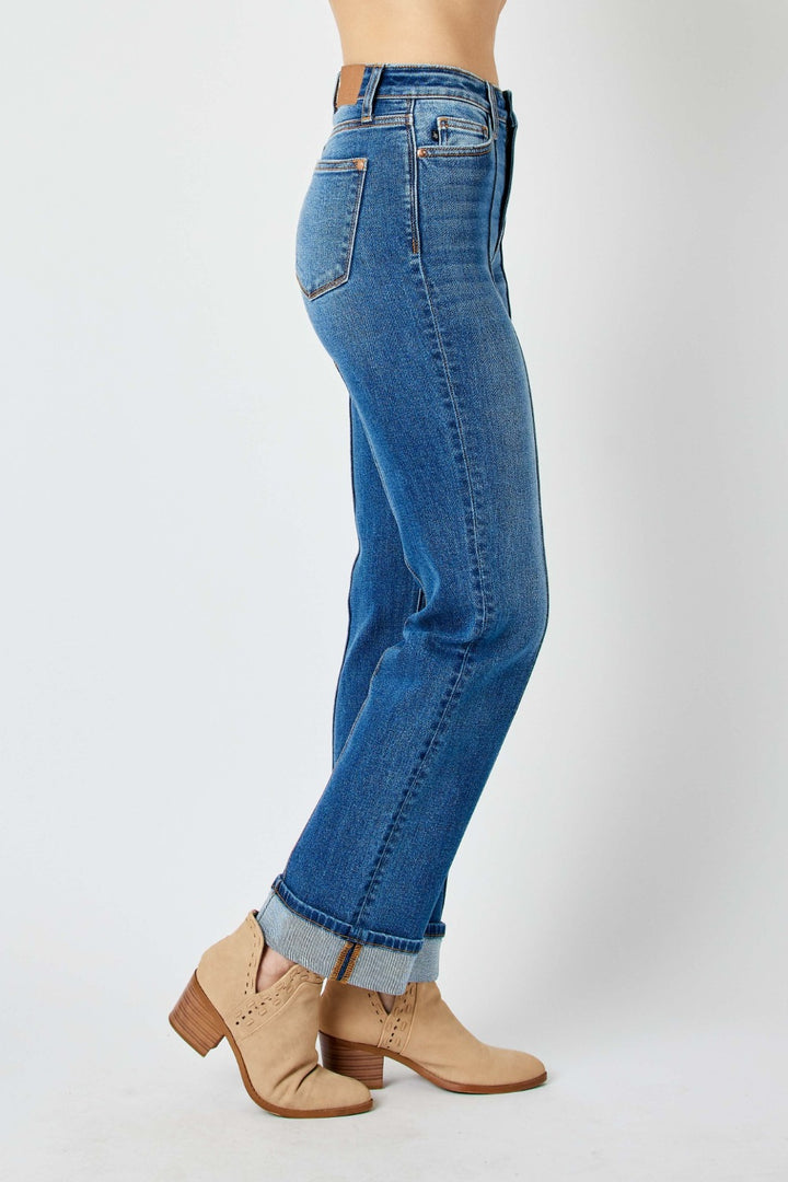 Judy Blue Full Size High Waist Front Seam Detail Straight Jeans-Denim-Inspired by Justeen-Women's Clothing Boutique