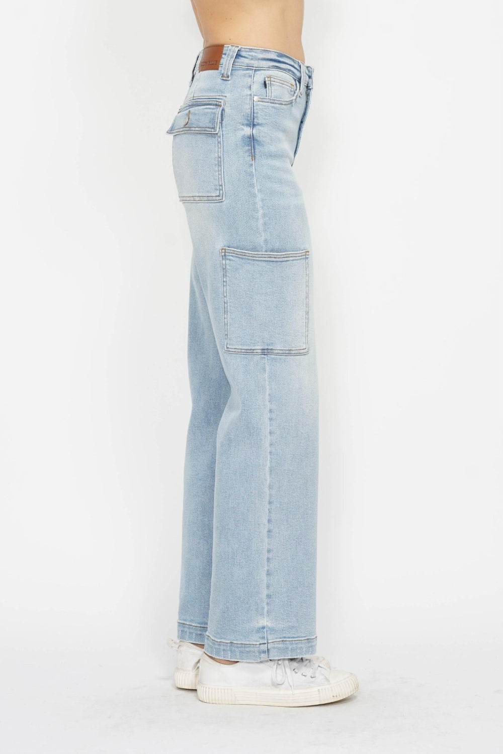 Judy Blue Full Size High Waist Straight Cargo Jeans-Denim-Inspired by Justeen-Women's Clothing Boutique