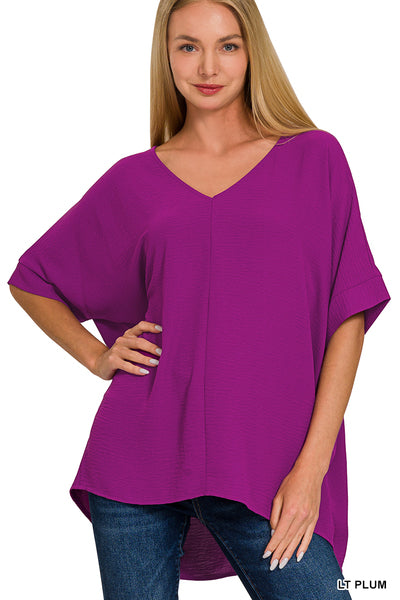 Zenana Delilah Airflow Dolman Top-Short Sleeve Tops-Inspired by Justeen-Women's Clothing Boutique in Chicago, Illinois