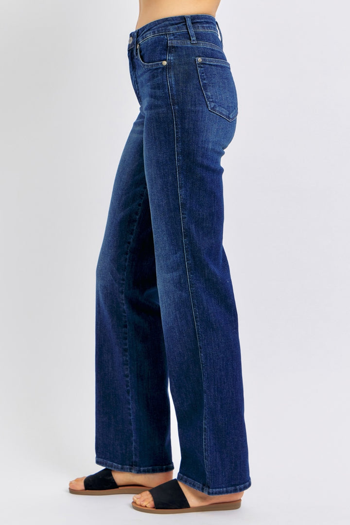 Judy Blue Full Size High Waist Tummy Control Straight Jeans-Denim-Inspired by Justeen-Women's Clothing Boutique