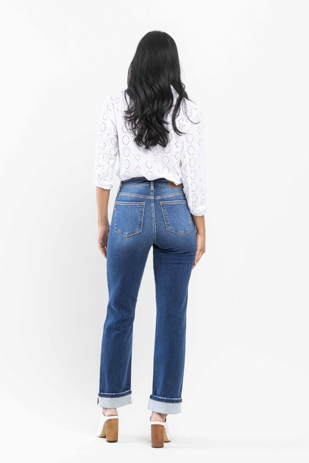 Jacqueline High Waist Thermal Straight Leg Denim, Judy Blue-Denim-Inspired by Justeen-Women's Clothing Boutique in Chicago, Illinois