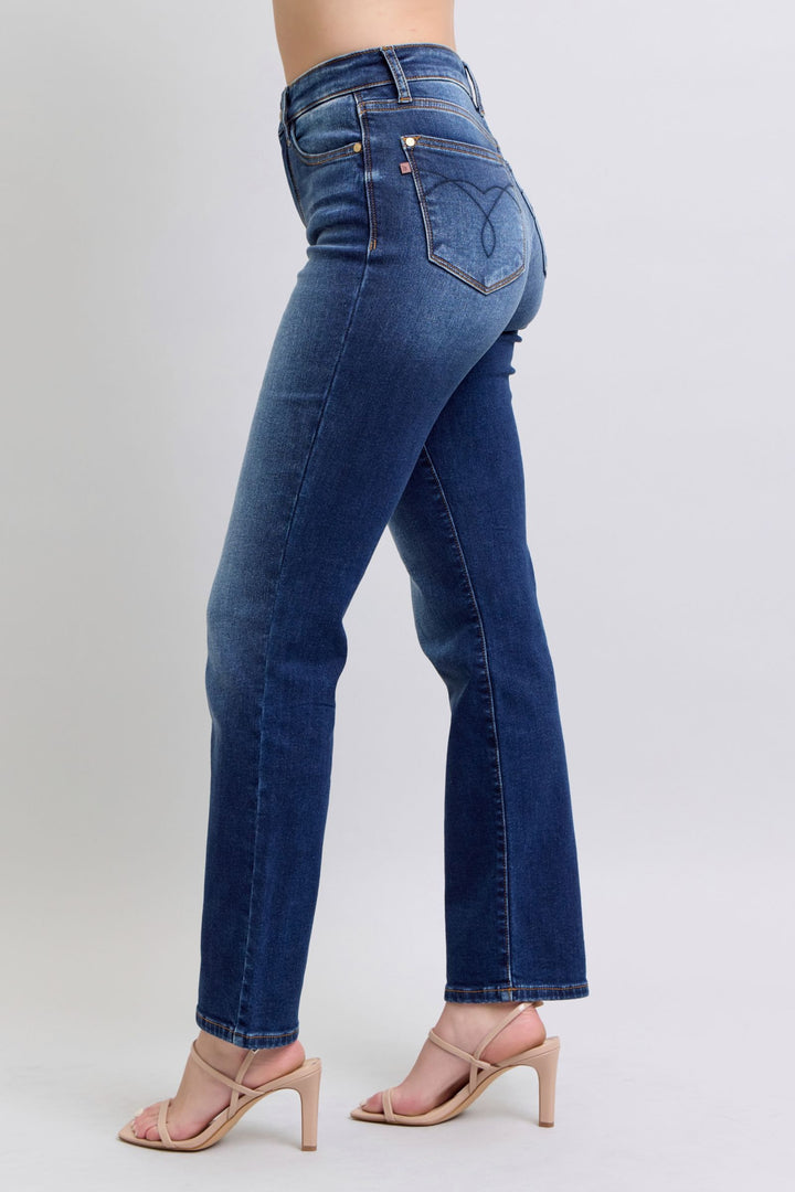 Judy Blue Full Size Washed Straight Leg Jeans with Pockets-Denim-Inspired by Justeen-Women's Clothing Boutique