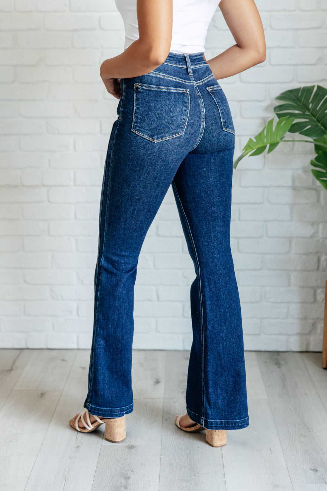 Mavis High Rise Side Seam Detail Flare Jeans-Denim-Inspired by Justeen-Women's Clothing Boutique