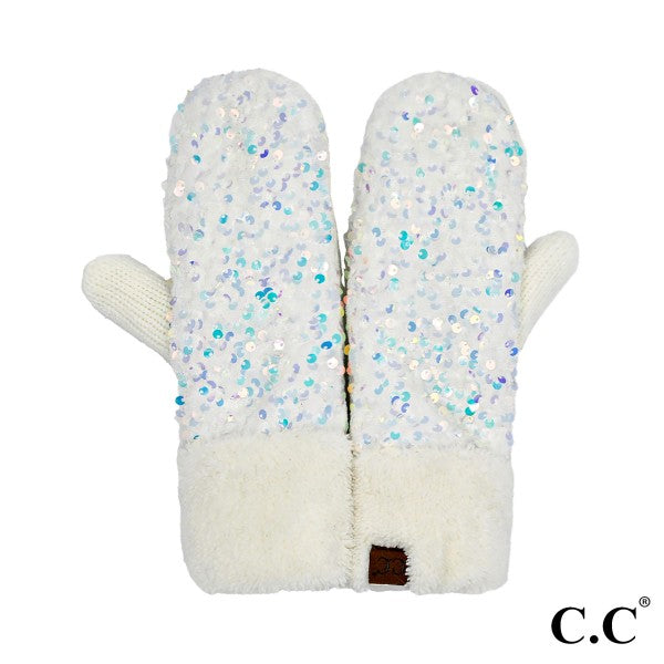 C.C. Brand Sequin Mittens-Scarves-Inspired by Justeen-Women's Clothing Boutique in Chicago, Illinois