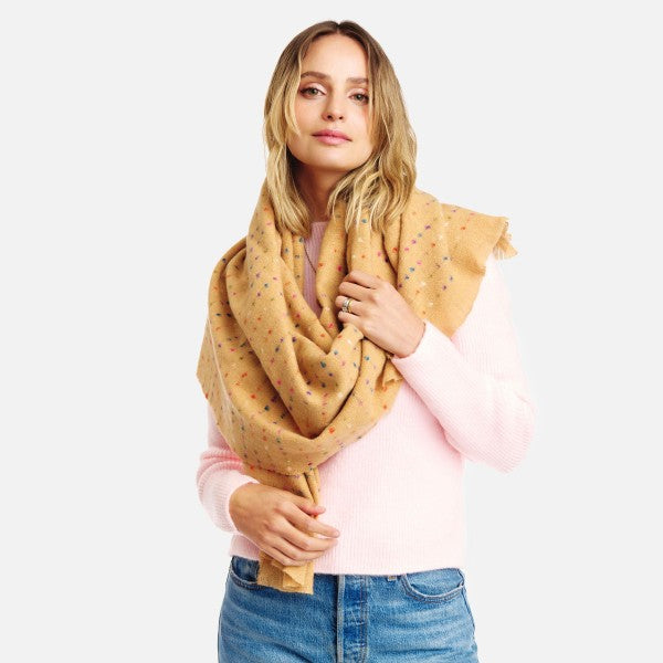 Miley Soft Polka Dot Knit Scarf-Scarves-Inspired by Justeen-Women's Clothing Boutique in Chicago, Illinois