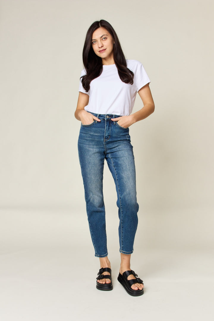 Judy Blue Full Size Tummy Control High Waist Slim Jeans-Denim-Inspired by Justeen-Women's Clothing Boutique in Chicago, Illinois