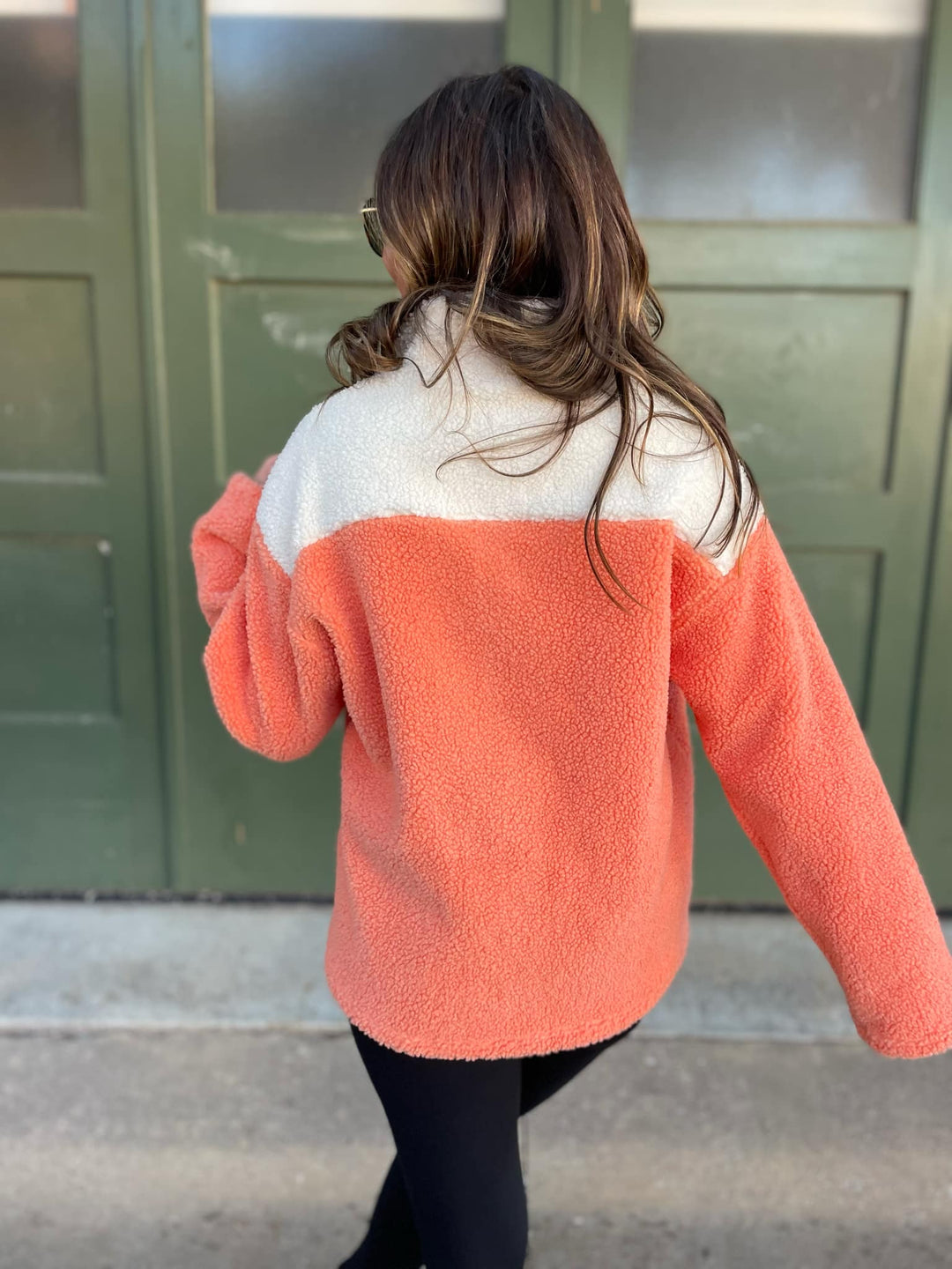 PREORDER: Half Zip Fleece Pullover in Sherbet-Womens-Inspired by Justeen-Women's Clothing Boutique