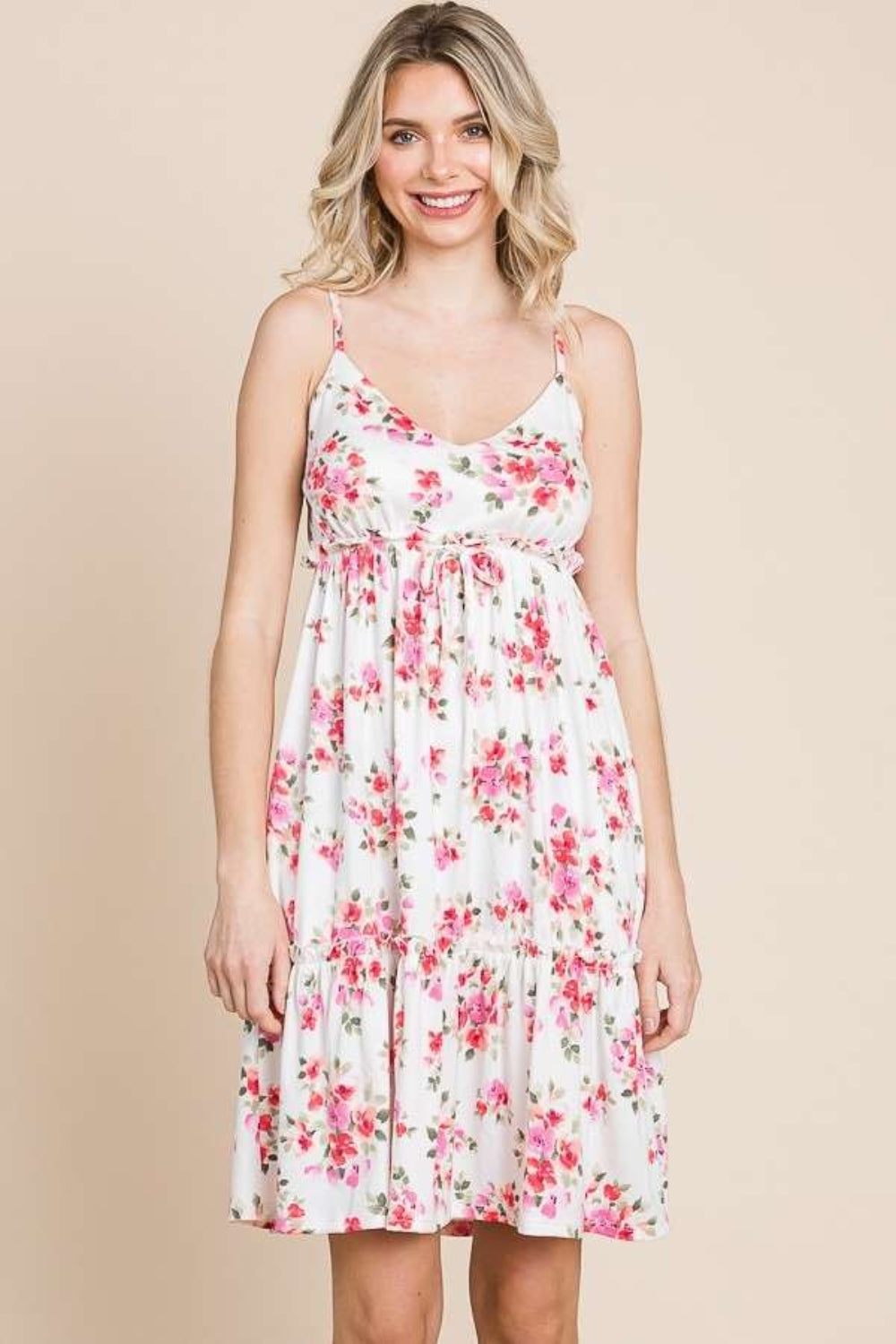 Culture Code Full Size Floral Frill Cami Dress-Dresses-Inspired by Justeen-Women's Clothing Boutique in Chicago, Illinois