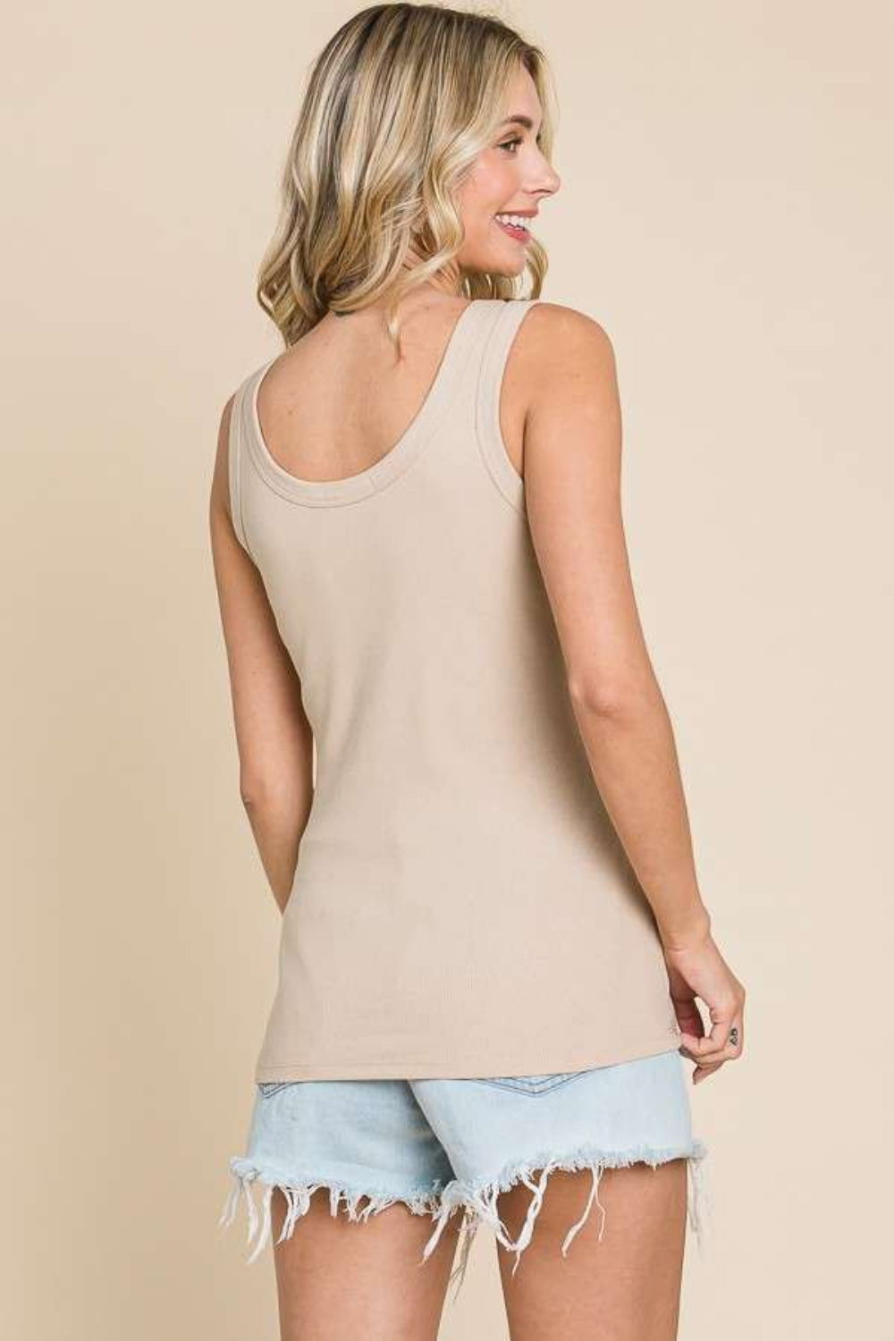 Culture Code Full Size Ribbed Scoop Neck Tank-Tank Tops-Inspired by Justeen-Women's Clothing Boutique