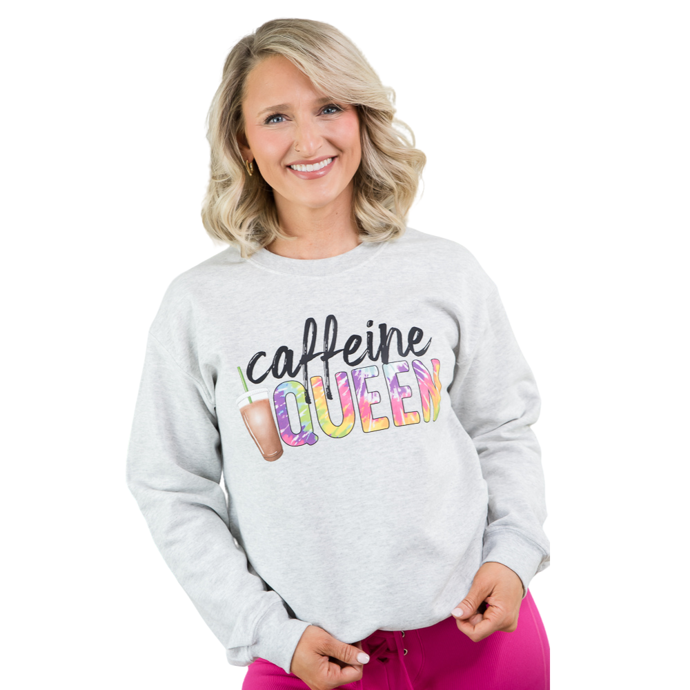 Caffeine Queen Crewneck-BT Graphic Tee-Inspired by Justeen-Women's Clothing Boutique