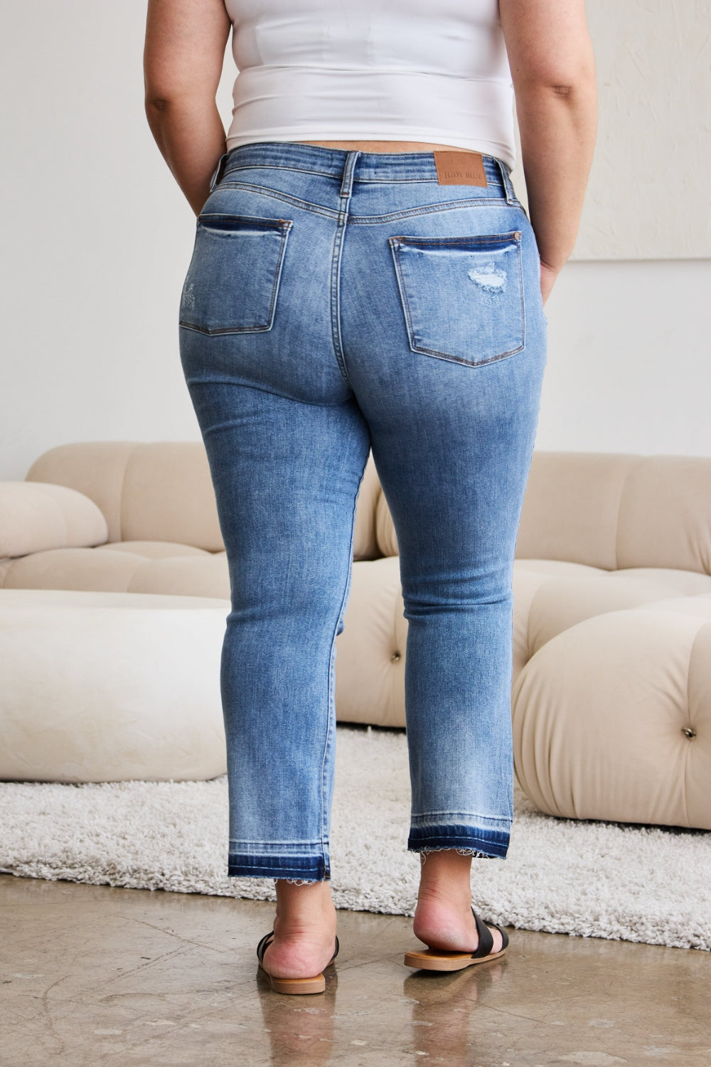 Judy Blue Full Size Release Hem Cropped Bootcut Jeans-Denim-Inspired by Justeen-Women's Clothing Boutique