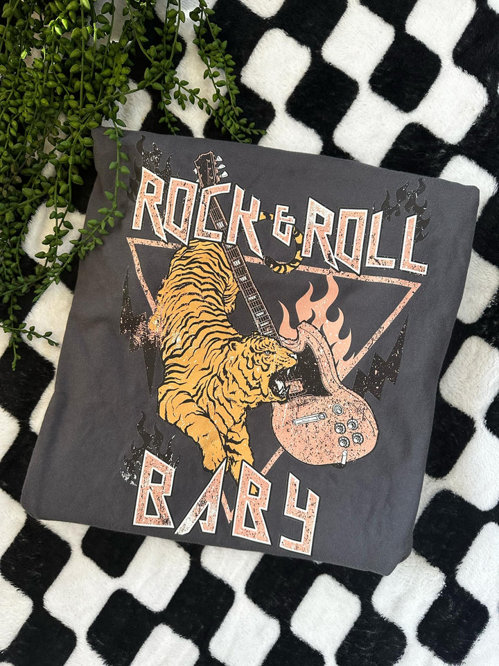 Rock & Roll Baby Graphic Tee-Womens-Inspired by Justeen-Women's Clothing Boutique