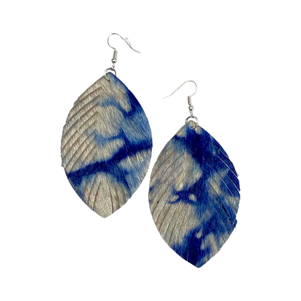 Blue Marble Fringe Earrings-YFW-Inspired by Justeen-Women's Clothing Boutique