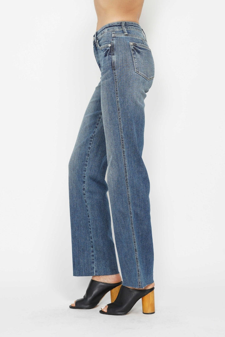 Judy Blue Full Size Tummy Control Straight Jeans-Denim-Inspired by Justeen-Women's Clothing Boutique