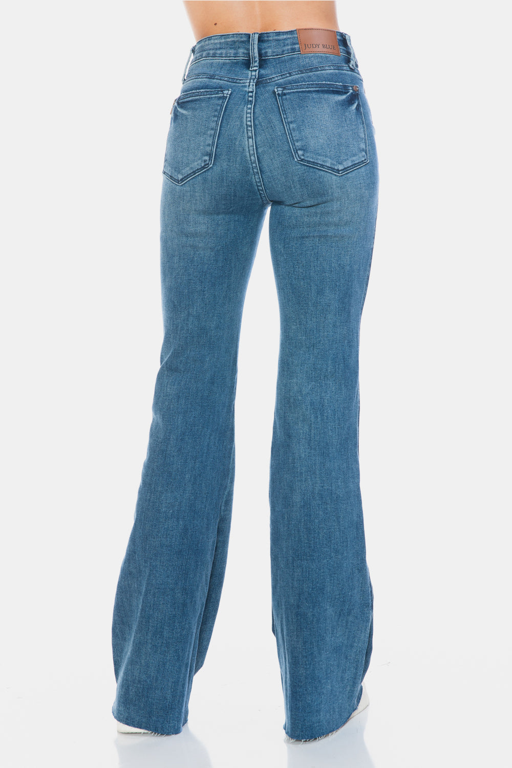 Judy Blue Full Size Tummy Control Cut Hem Flare Jeans-Denim-Inspired by Justeen-Women's Clothing Boutique